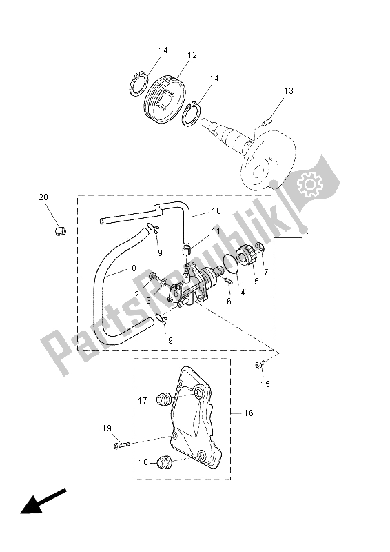 Tutte le parti per il Pompa Dell'olio del Yamaha YQ 50 Aerox 2012