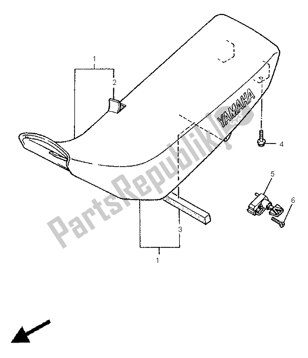 All parts for the Seat of the Yamaha XT 600E 1996