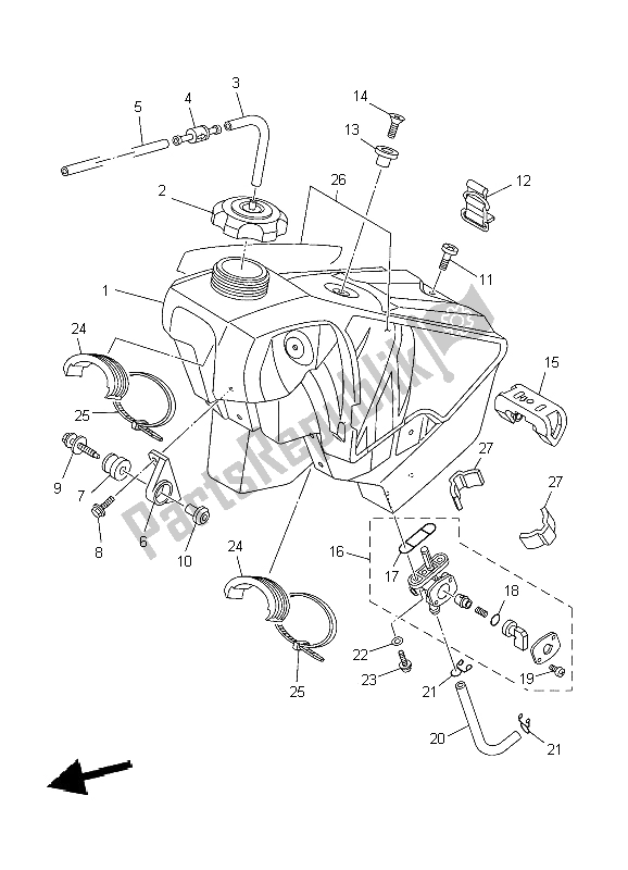 Tutte le parti per il Serbatoio Di Carburante del Yamaha YZ 250 2004