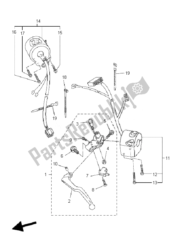 Toutes les pièces pour le Interrupteur Et Levier De Poignée du Yamaha FZ6 SHG Fazer 600 2007