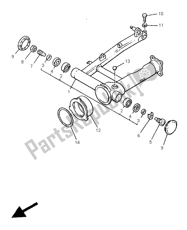 Tutte le parti per il Braccio Posteriore del Yamaha V MAX 12 1200 1996