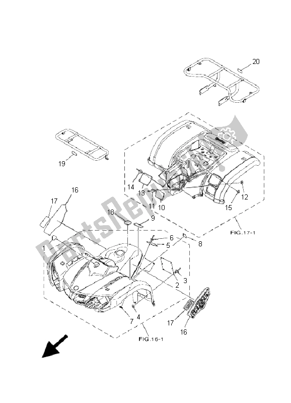 All parts for the Emblem & Label (eu) of the Yamaha YFM 125 Grizzly 2008