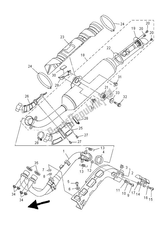 All parts for the Exhaust of the Yamaha YFM 550 Fwad 2014