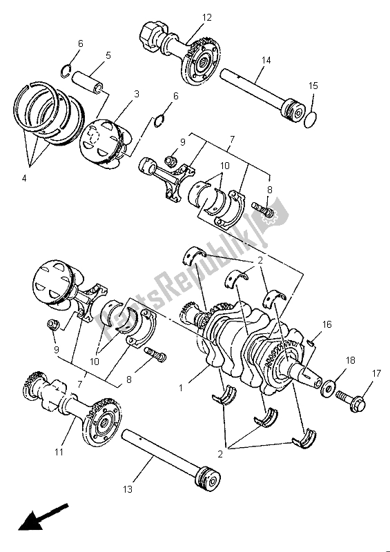 All parts for the Crankshaft & Piston of the Yamaha XTZ 750 Super Tenere 1995