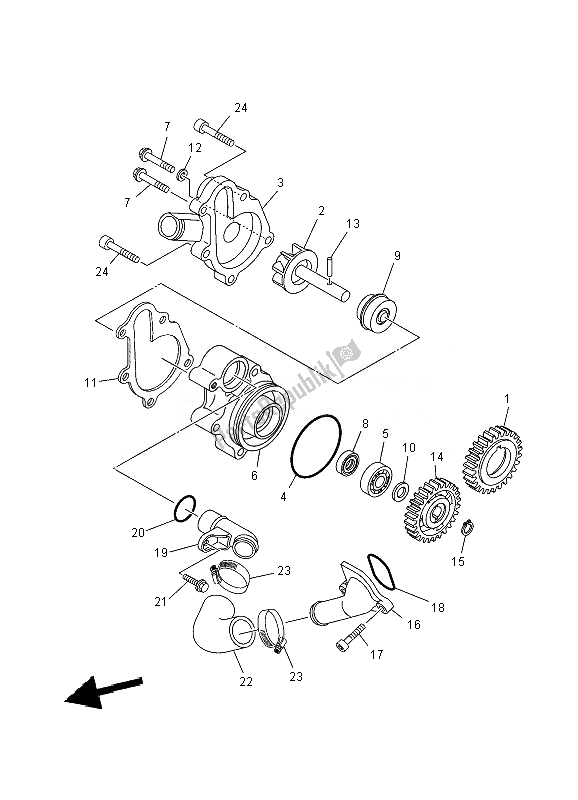 Tutte le parti per il Pompa Dell'acqua del Yamaha XT 660X 2010
