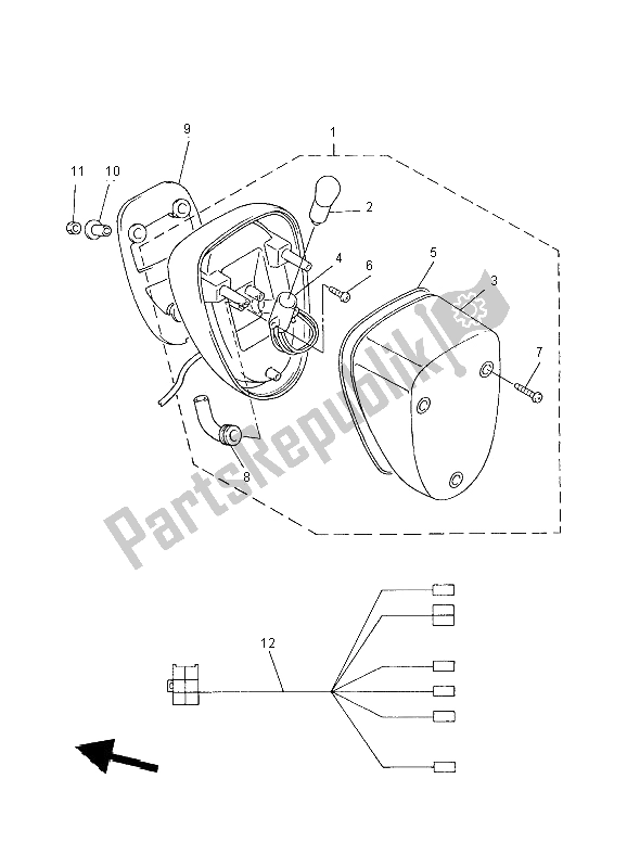 Toutes les pièces pour le Feu Arrière du Yamaha XVZ 13 TF Royal Star Venture 1300 2000