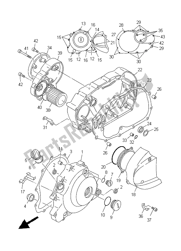 Todas las partes para Tapa Del Cárter 1 de Yamaha XVS 650A Dragstar Classic 1999