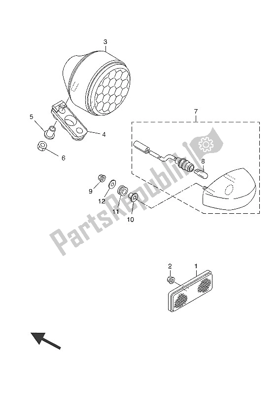 Tutte le parti per il Fanale Posteriore del Yamaha XSR 700 2016