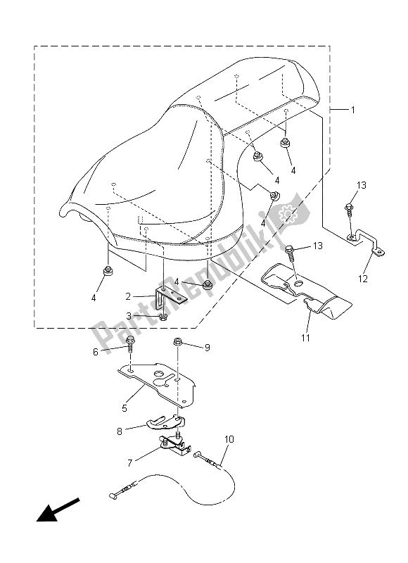 Alle onderdelen voor de Stoel van de Yamaha XVS 1300 CU 2015