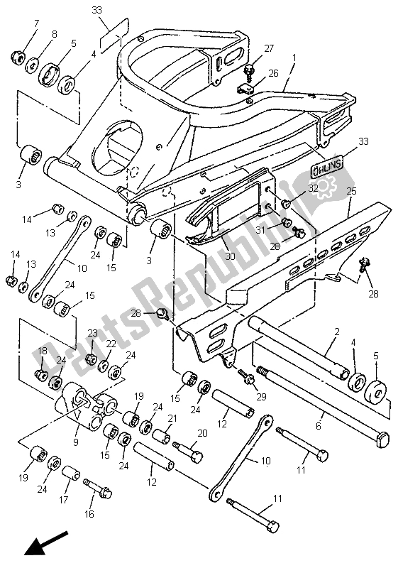 Todas las partes para Brazo Trasero de Yamaha YZF 750R 1995