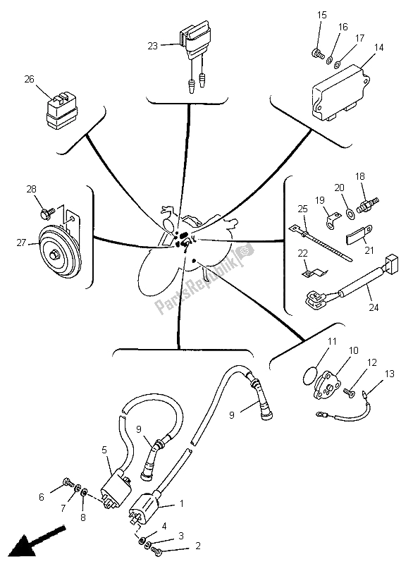 Todas las partes para Eléctrico 2 de Yamaha XV 535 Virago 1998