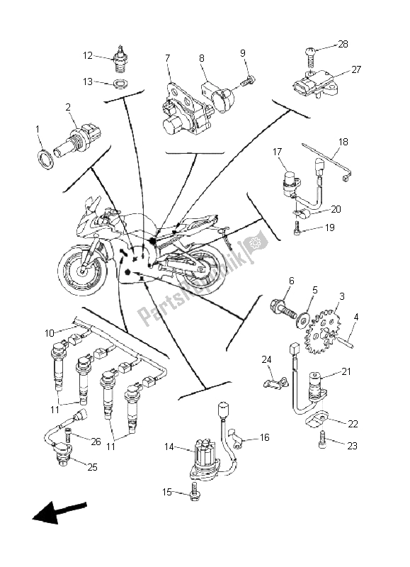 Tutte le parti per il Elettrico 1 del Yamaha FZ1 S Fazer 1000 2006