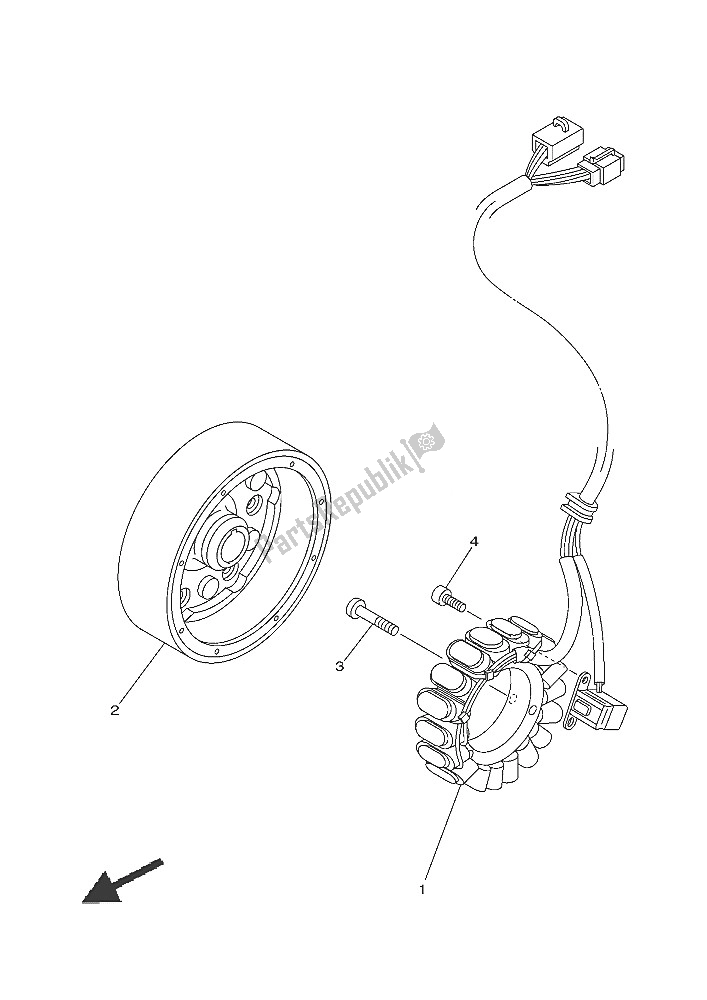 All parts for the Generator of the Yamaha YFM 450 Fwad IRS Grizzly 4X4 2016