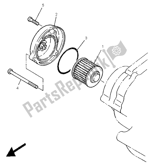 All parts for the Oil Cleaner of the Yamaha XV 250 Virago 1996