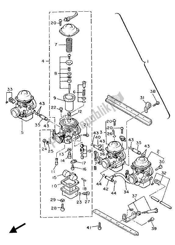 Toutes les pièces pour le Carburateur du Yamaha XJ 900F 1987