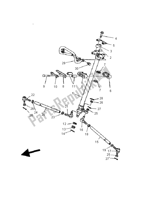 All parts for the Steering of the Yamaha YFS 200 Blaster 2001