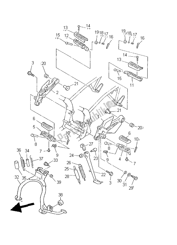 Toutes les pièces pour le Support Et Repose-pieds du Yamaha XJ 600S Diversion 2002