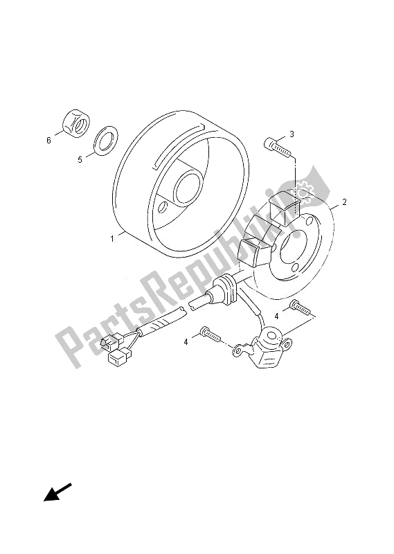 All parts for the Generator of the Yamaha YN 50 FU 2013