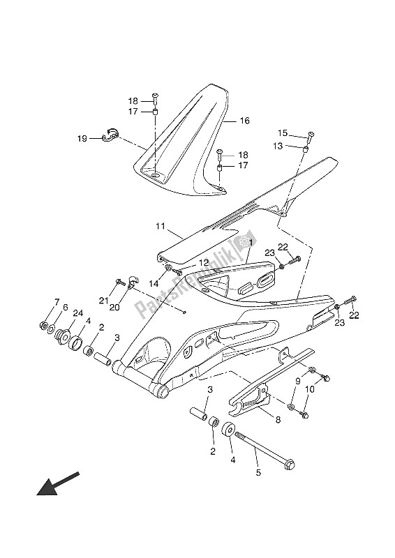 Toutes les pièces pour le Bras Arrière du Yamaha MT 125 2016