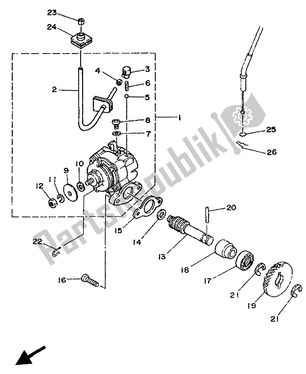 Todas as partes de Bomba De óleo do Yamaha DT 125R 1993