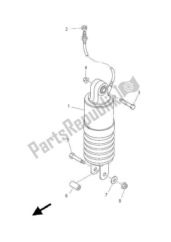 All parts for the Rear Suspension of the Yamaha XVZ 13 TF 1300 1999