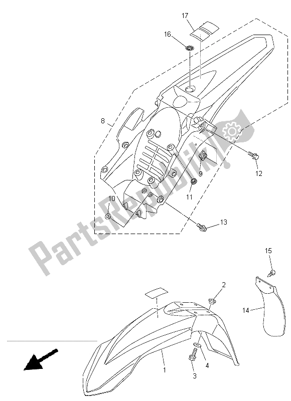 Todas las partes para Defensa de Yamaha YZ 250 FX 2015