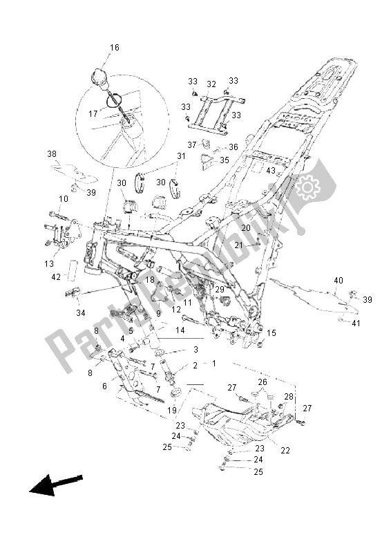 All parts for the Frame of the Yamaha XT 660 ZA Tenere SE 2011