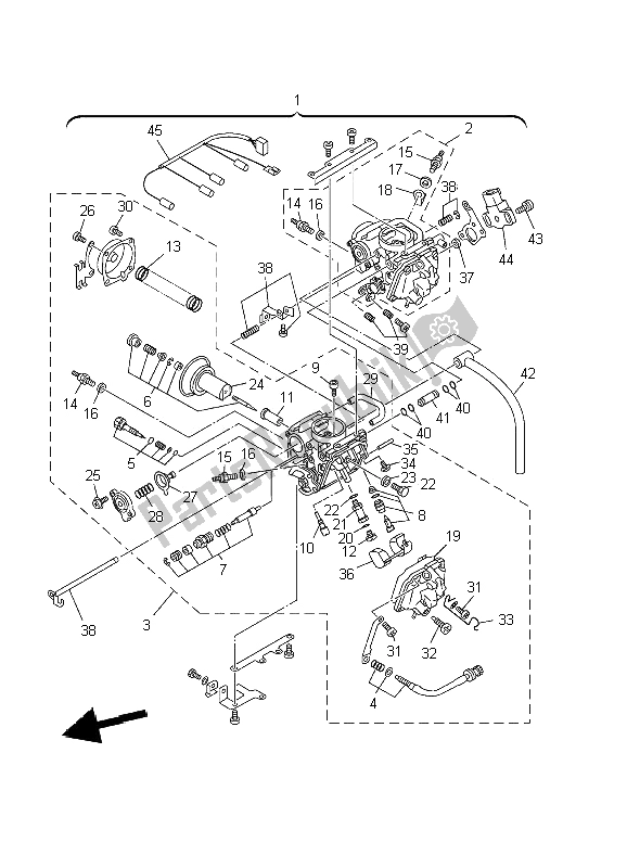 All parts for the Carburetor of the Yamaha XVS 650 Dragstar 2002