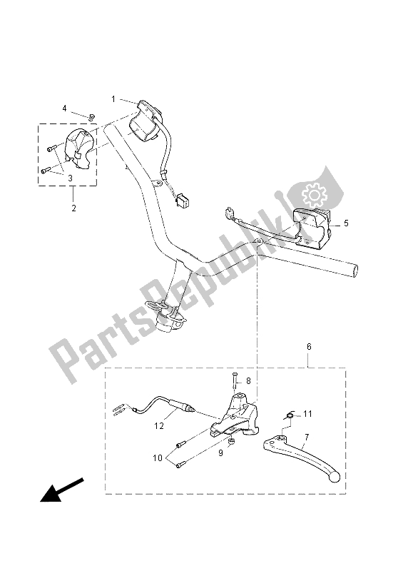 Todas las partes para Interruptor De Palanca Y Palanca de Yamaha CW 50 2015