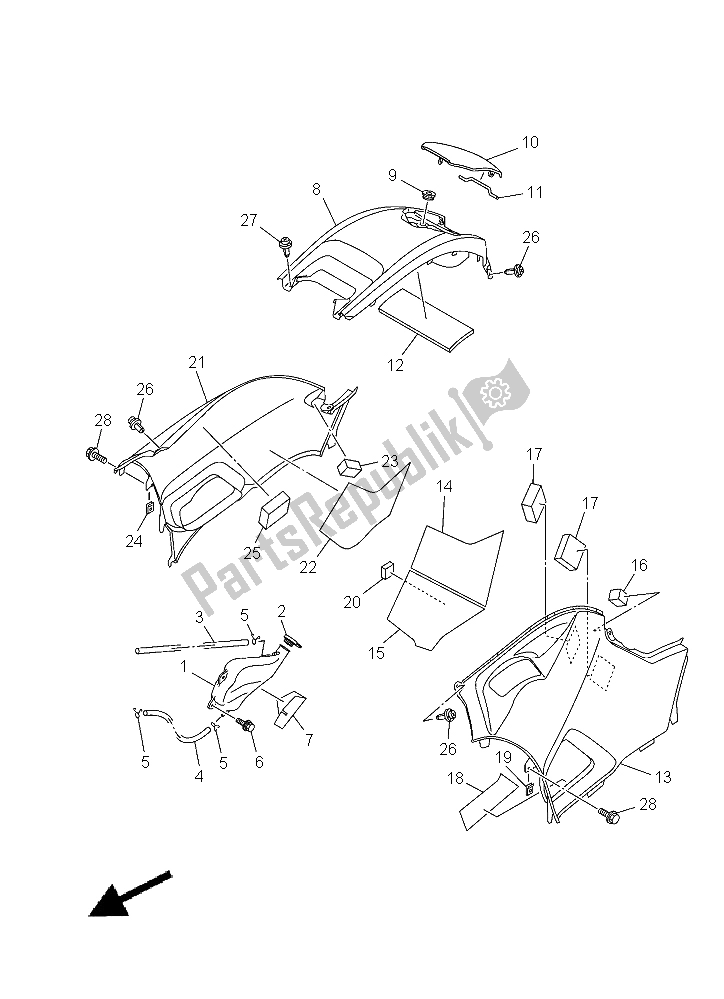 All parts for the Side Cover of the Yamaha YFM 550 Fwad Grizzly 2015