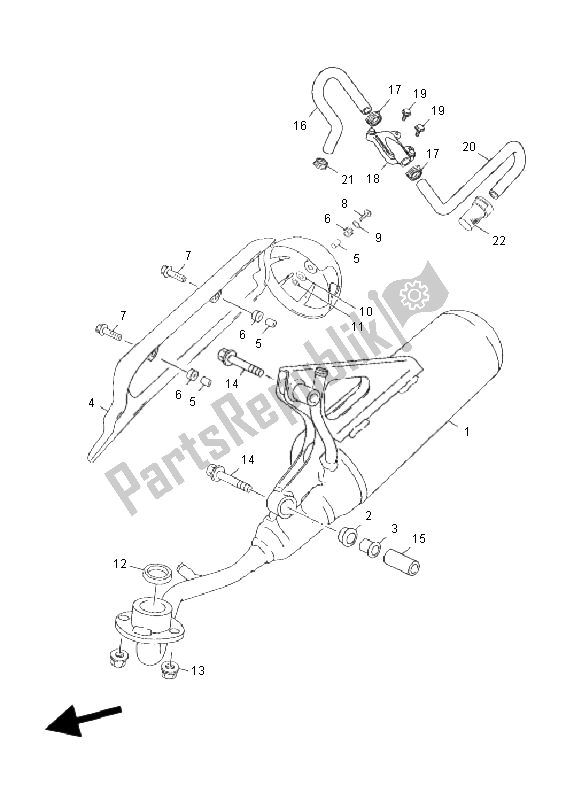 Toutes les pièces pour le échappement du Yamaha YN 50F T4 Neos 2011