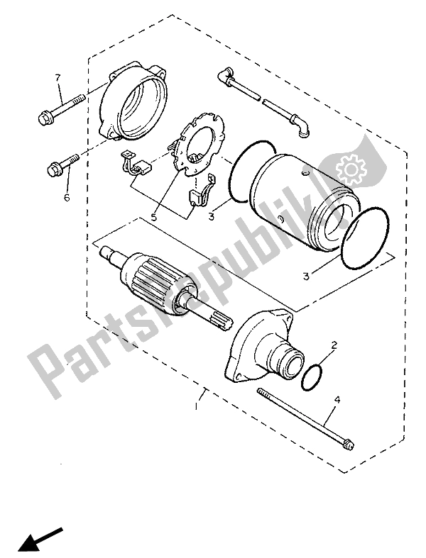 Toutes les pièces pour le Demarreur du Yamaha XVZ 13 TD Venture Royal 1300 1990