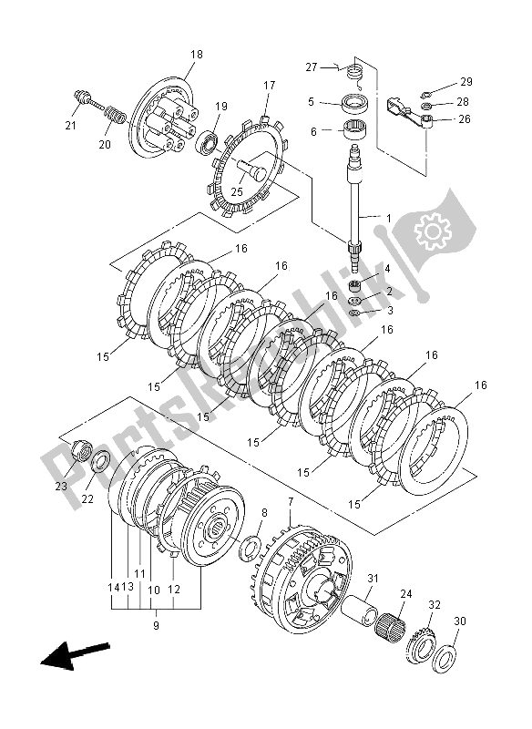 Tutte le parti per il Frizione del Yamaha FZ8 NA 800 2012