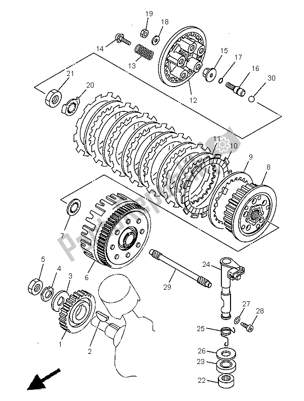 All parts for the Clutch of the Yamaha XVS 650 Dragstar 1999