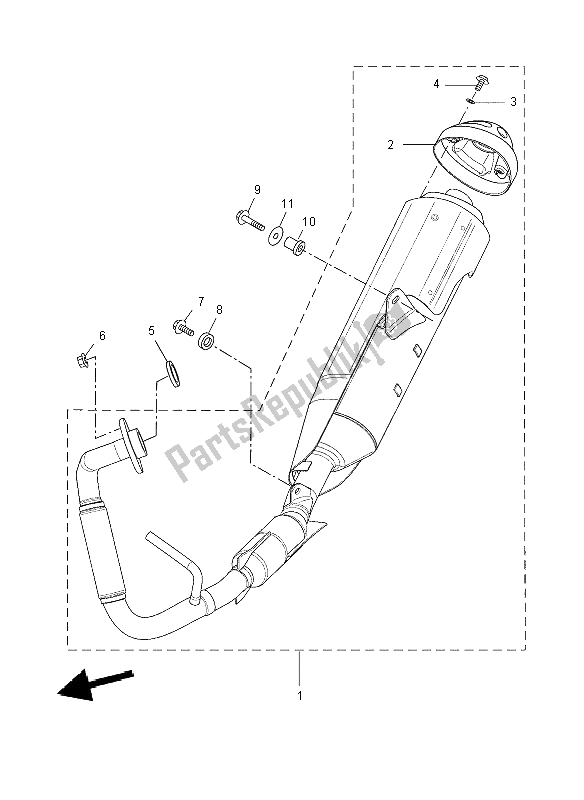 All parts for the Exhaust of the Yamaha YZF R 125 2008