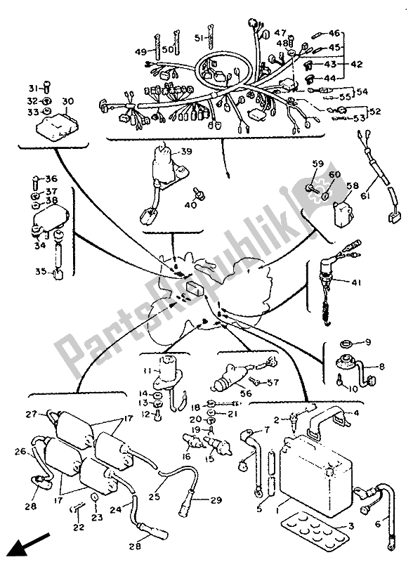 All parts for the Electrical 2 of the Yamaha XVZ 13 TD Venture Royal 1300 1990