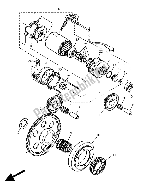 Todas as partes de Iniciante do Yamaha TT 600E 1998