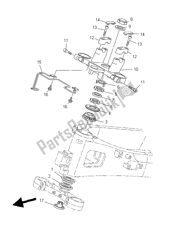 All parts for the Steering of the Yamaha TDM 900 2009