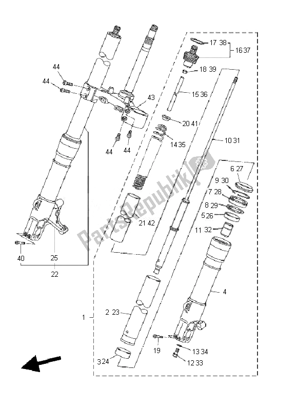 Tutte le parti per il Forcella Anteriore del Yamaha VMX 17 1700 2010