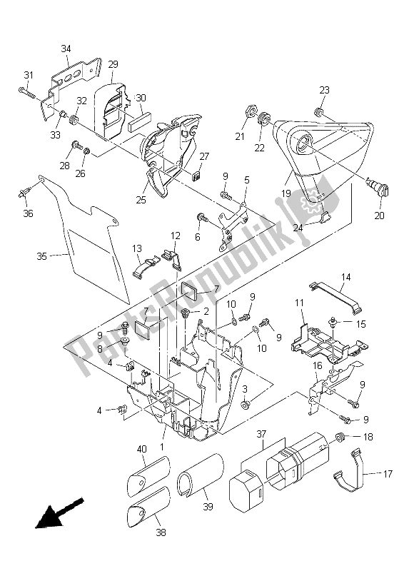 Todas as partes de Tampa Lateral do Yamaha XVS 950 CU 2014