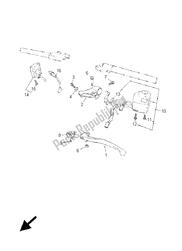 Tutte le parti per il Impugnatura Interruttore E Leva del Yamaha TZR 50 2005