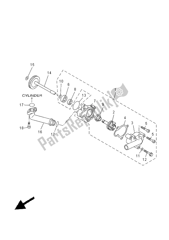 Tutte le parti per il Pompa Dell'acqua del Yamaha YP 250R 2015