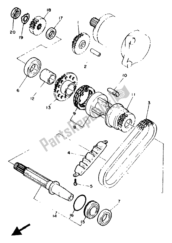 Tutte le parti per il Frizione Di Avviamento del Yamaha XJ 600N 1994