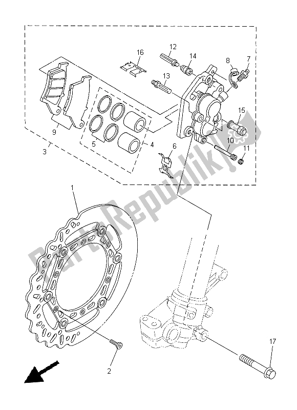 Todas las partes para Pinza De Freno Delantero de Yamaha WR 250F 2015