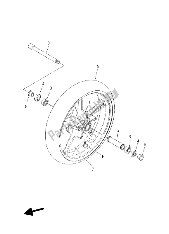 Toutes les pièces pour le Roue Avant du Yamaha MT 03 25 KW 660 2006