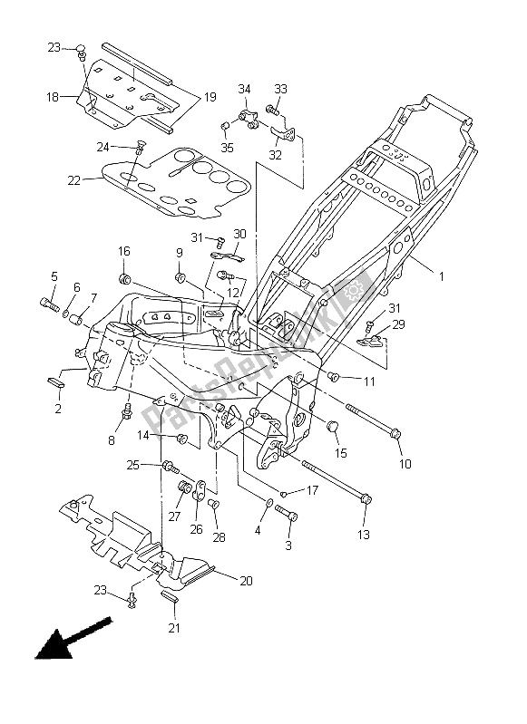 Tutte le parti per il Telaio del Yamaha YZF R1 1000 1998