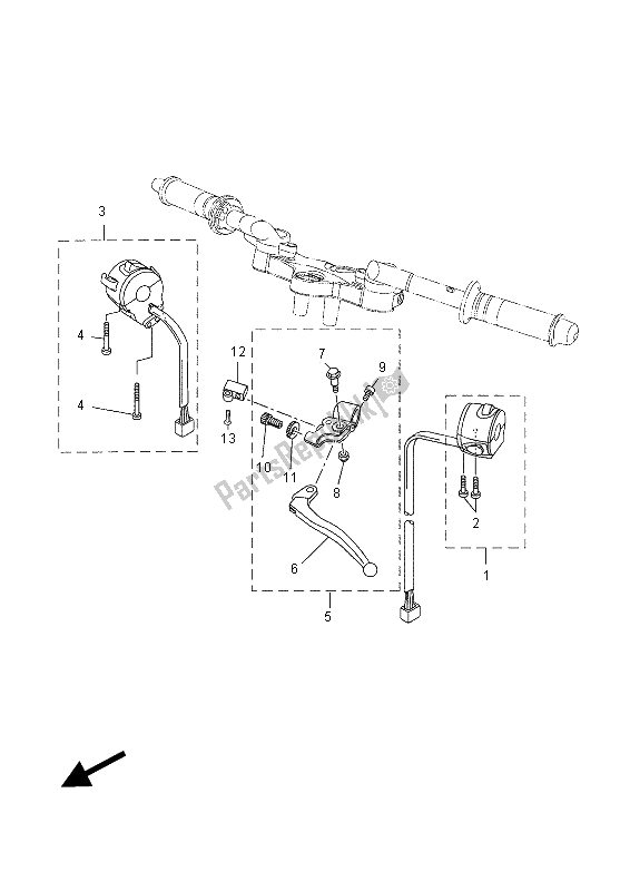 Todas as partes de Manípulo Interruptor E Alavanca do Yamaha YZF R 125A 2015