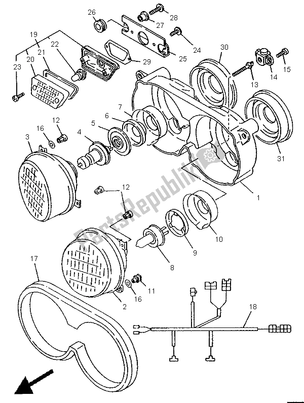 Tutte le parti per il Faro del Yamaha TDM 850 1995