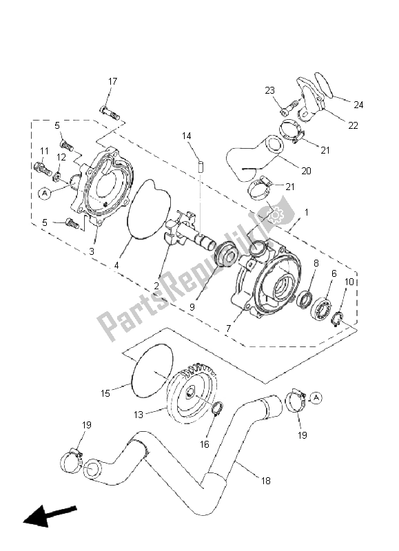 Toutes les pièces pour le Pompe à Eau du Yamaha YFM 660R 2005