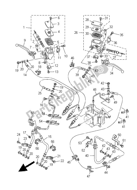 Todas las partes para Cilindro Maestro Delantero de Yamaha XP 500A 2013